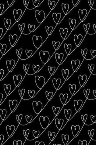 Cover of Journal Notebook White Scribbly Hearts Pattern 1