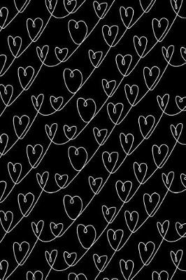 Cover of Journal Notebook White Scribbly Hearts Pattern 1