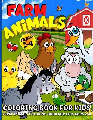 Book cover for Farm Animals Coloring Book For Toddlers