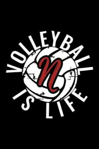 Cover of N Monogram Initial Volleyball Journal