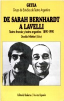 Book cover for de Sarah Bernardt A Lavelli