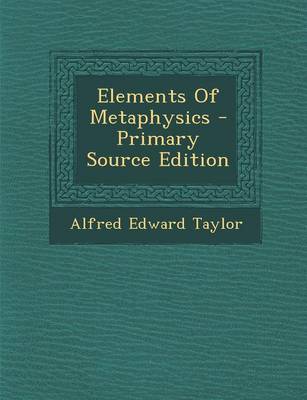Book cover for Elements of Metaphysics - Primary Source Edition
