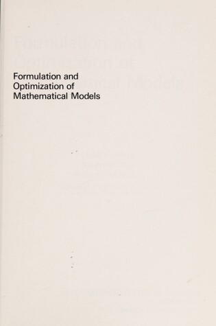 Cover of Formulation and Optimization of Mathematical Models