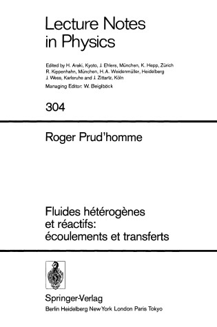 Cover of Prud' Homme, R. Fluides Heterogenes Et Reactifs : Ecoulements