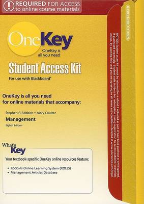 Book cover for OneKey Blackboard, Student Access Kit,  Management