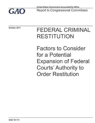 Book cover for Federal Criminal Restitution