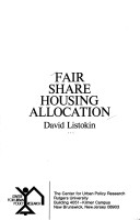 Book cover for Fair Share Housing Allocation