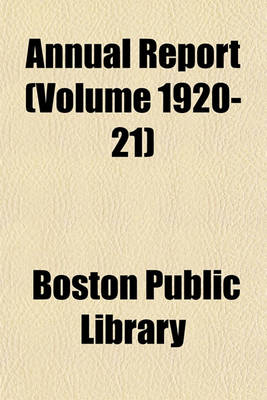 Book cover for Annual Report (Volume 1920-21)