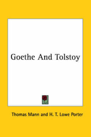 Cover of Goethe and Tolstoy