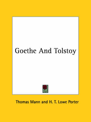 Book cover for Goethe and Tolstoy