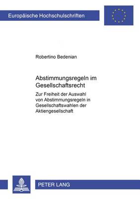 Cover of Abstimmungsregeln Im Gesellschaftsrecht