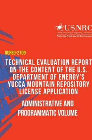 Cover of Technical Evaluation Report on the Content of the U.S. Department of Energy's Yucca Mountain Repository License Application