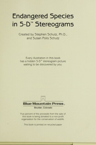 Cover of Endangered Species in 5-D Stereograms