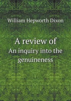 Book cover for A review of An inquiry into the genuineness