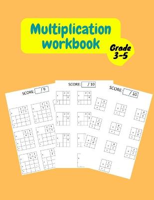 Book cover for multiplication workbook for 3rd-5th grade