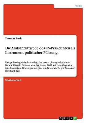 Book cover for Die Amtsantrittsrede des US-Prasidenten als Instrument politischer Fuhrung