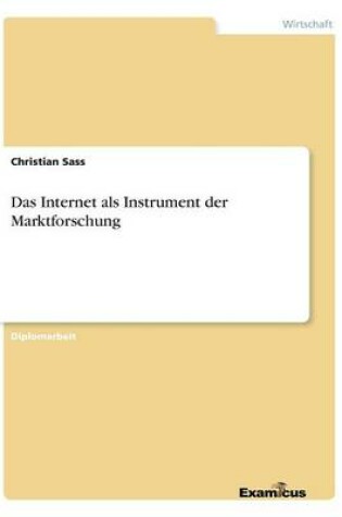 Cover of Das Internet als Instrument der Marktforschung