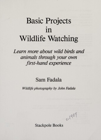 Book cover for Basic Projects in Wildlife Watching