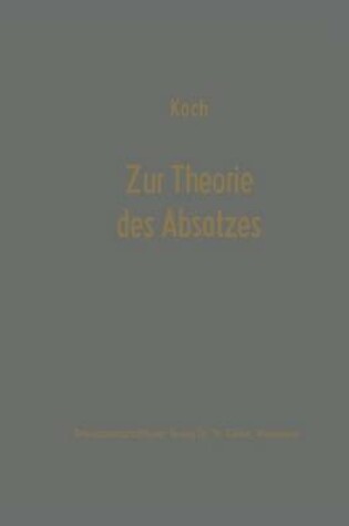 Cover of Zur Theorie des Absatzes