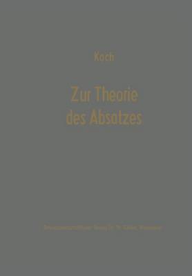 Book cover for Zur Theorie des Absatzes