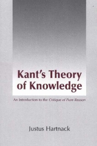 Cover of Kant's Theory of Knowledge