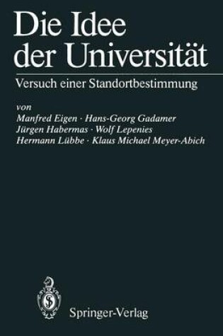 Cover of Die Idee der Universität