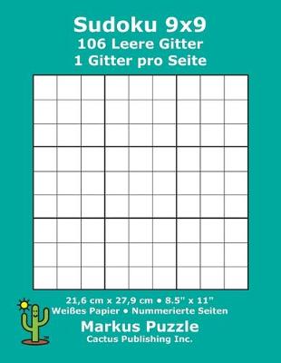 Book cover for Sudoku 9x9 - 106 leere Gitter