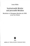 Book cover for Institutionelle Bruche Und Personelle Brucken