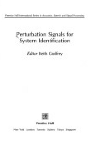 Cover of Perturbation Signals for System Identification