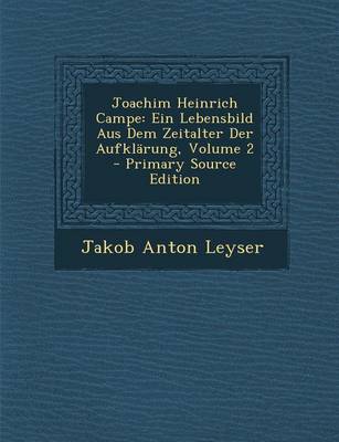 Book cover for Joachim Heinrich Campe