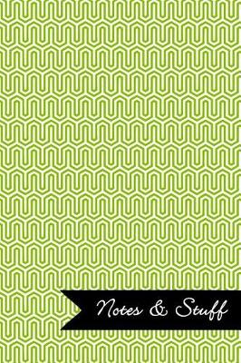 Book cover for Notes & Stuff - Lined Notebook with Lime Green Key Maze Pattern Cover