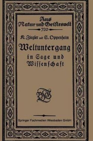 Cover of Weltuntergang in Sage Und Wissenschaft