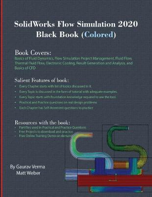 Book cover for SolidWorks Flow Simulation 2020 Black Book (Colored)