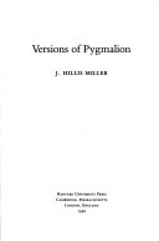 Cover of Versions of Pygmalion