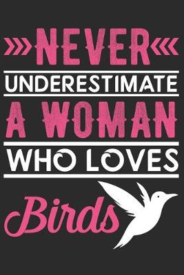Book cover for Never Underestimate a Woman Who Loves Birds