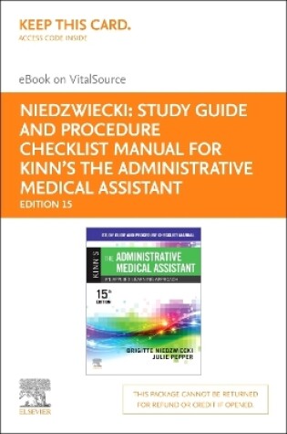 Cover of Study Guide and Procedure Checklist Manual for Kinn's the Administrative Medical Assistant - Elsevier E-Book on Vitalsource (Retail Access Card)