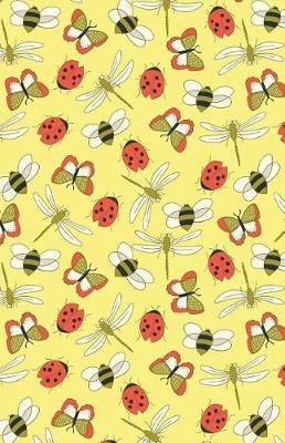 Cover of Journal Notebook Dragonflies, Bees and Ladybugs Pattern - Yellow