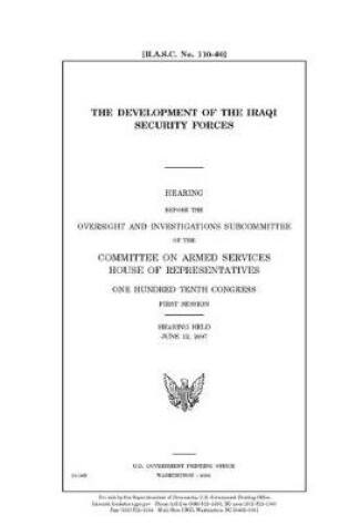 Cover of The development of the Iraqi security forces