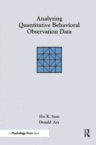 Cover of Analyzing Quantitative Behavioral Observation Data