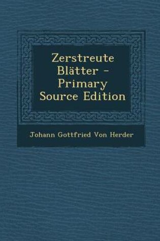 Cover of Zerstreute Blatter