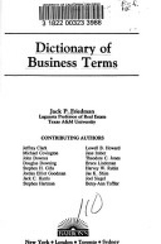 Cover of Dictionary of Business Terms