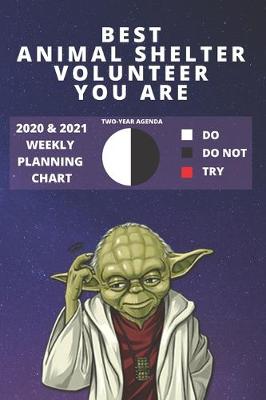 Book cover for 2020 & 2021 Two-Year Weekly Planner For Best Animal Shelter Volunteer Gift - Funny Yoda Quote Appointment Book - Two Year Agenda Notebook