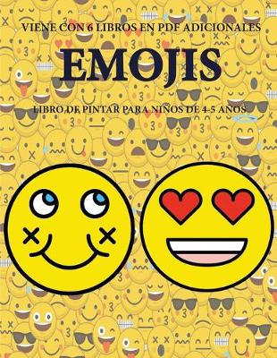 Book cover for Libro de pintar para ninos de 4-5 anos. (Emojis)
