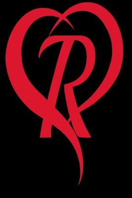 Book cover for Monogram Initial Letter R Adorable Heart Red and Black