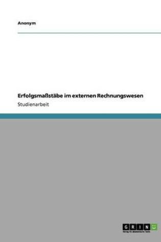 Cover of Erfolgsmassstabe Im Externen Rechnungswesen