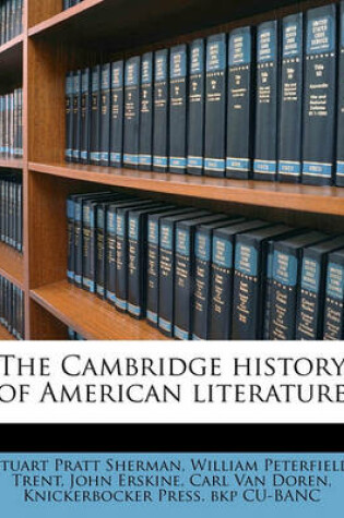 Cover of The Cambridge History of American Literature Volume 3