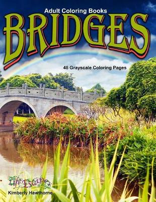 Book cover for Adult Coloring Books Bridges 48 Grayscale Coloring Pages