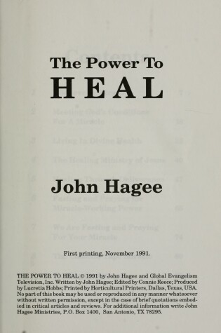 Cover of Power to Heal