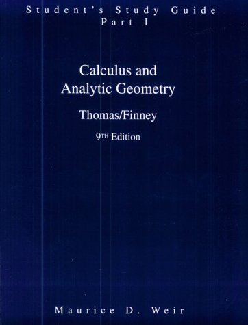 Book cover for Student Study Guide Part 1 for Calculus