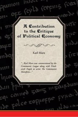 Cover of A Contribution to the Critique of Political Economy (eBook)